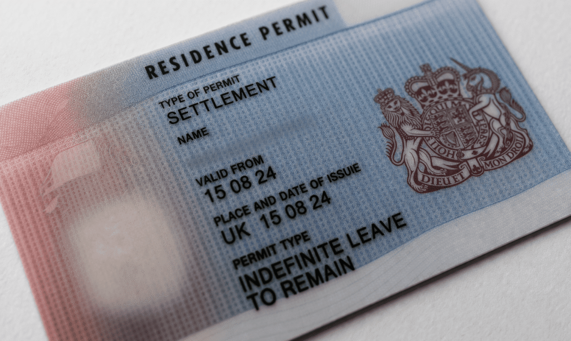 Permanent residence ID card close up