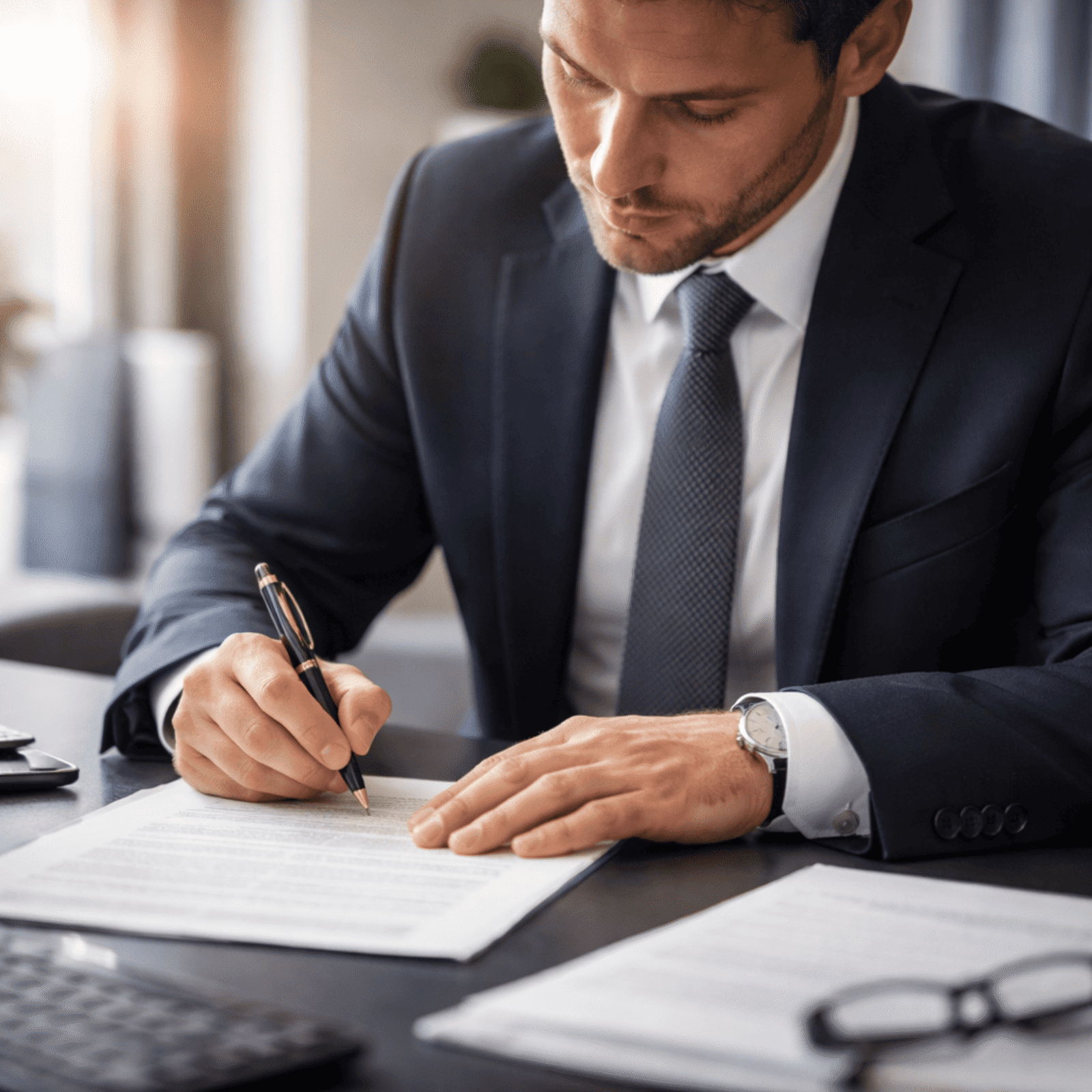 Immigration solicitor signing documents